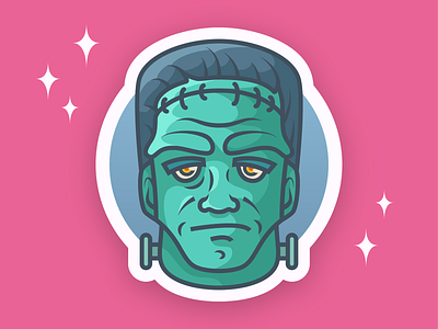 Frankenstein's Monster character character illustration frankenstein halloween halloween design icon illustration minimal monster sticker vector