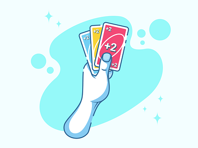 Uno arm card card game character illustration design icon illustration minimal uno vector