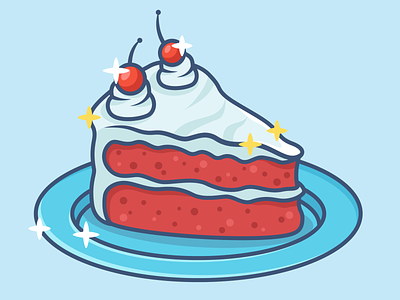 Red Velvet Cake cake cake illustration delicious design dessert food food illustration icon illustration minimal red velvet cake vector