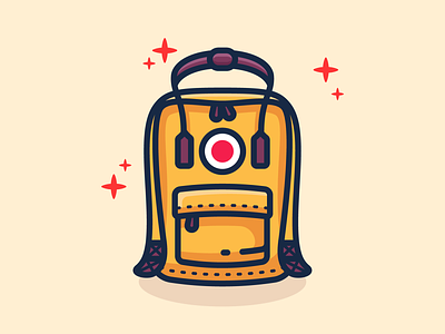 Kanken adventure backpack backpack illustration design icon illustration minimal outline illustration vector