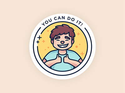You Can Do It! character character illustration coaster coaster design cute character design happy icon illustration minimal vector