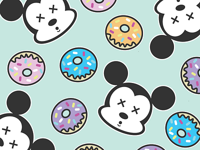 Disney Donuts cute disney donuts doughnuts illustration kawaii mickey mickey mouse