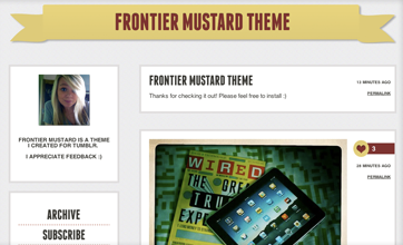 Frontier Mustard theme tumblr