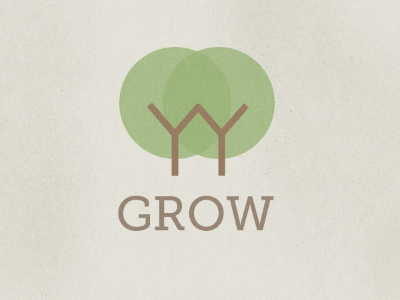 Plain and simple, Grow. garden illustration logo museo trees