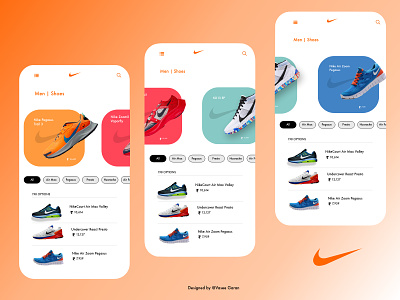Mobile UI - Nike shoes application branding design nike nike ui product design ui ui design ux design