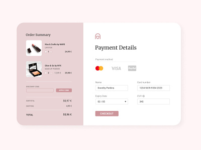 DailyUI 002 - Credit Card Checkout app branding design graphic design ui ux