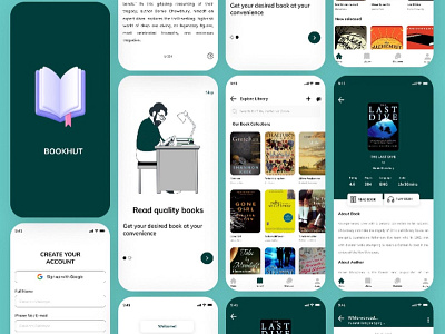 A book reading app app branding design illustration typography ui ux