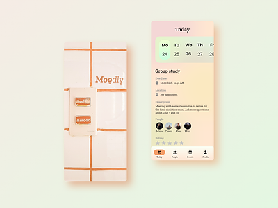 App Concept Design app branding calendar design figma inspiration mobile mobiledesign mood orange ui uidesign ux uxdesign