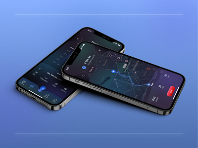 UI Navigation App - Dark Theme black blue dark design figma inspiration mobileapp mobiledesign navigation navigationapp ui uidesign uiux ux uxdesign