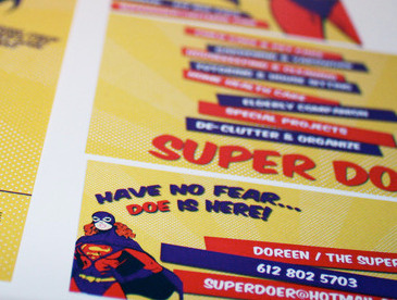 Super Doer advertising branding business card identity postcard