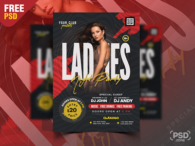 Ladies Night Party Event Flyer PSD creative design design flyer free fyer free psd graphic design ladies night party flyer photoshop psd psd template