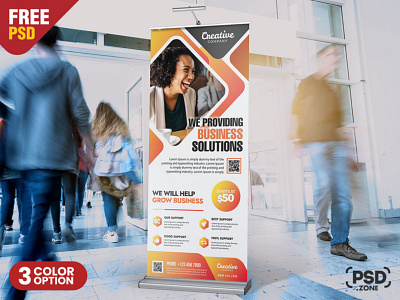 Creative Roll Up Banner Template PSD