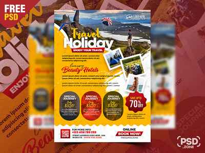 Holiday Travel Agency Flyer Design PSD creative design design free psd graphic design marketing photoshop psd psd template travel agency travel business