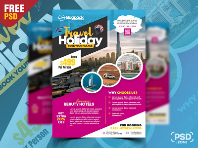 Travel Agency Flyer Ads Poster PSD Template