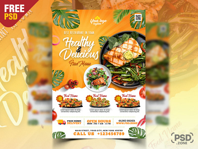 Restaurant Food Promotion Flyer PSD Template ad flyer creative design design flyer free flyer free psd graphic design photoshop print promotion flyer psd psd flyer psd free psd template restaurant flyer restaurant food