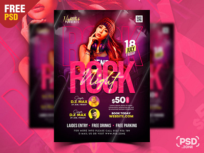 Night Club Rock Music Party Flyer PSD