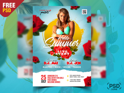 Summer Special Event Party Flyer PSD creative design design event flyer free design free flyer free psd graphic design live event music party party flyer photoshop psd psd template summer party