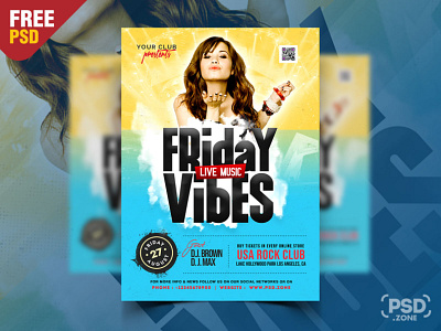 Nightclub Friday Party Flyer PSD Template creative creative design design event event flyer free flyer free psd friday party graphic design party flyer photoshop psd psd flyer psd template