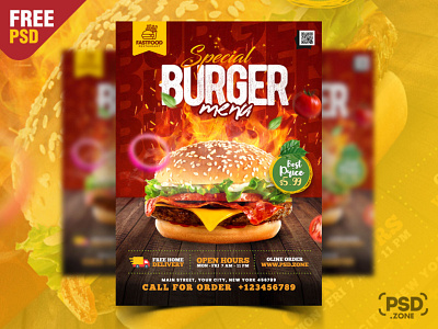 Restaurant Food Menu Cover Flyer Design PSD brochure design creative design design fast food menu food menu free psd graphic design menu design menu template photoshop print psd psd template