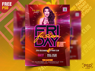 Friday Night Event Party Flyer Template creative design design free flyer free psd free template friday night graphic design night flyer night party party flyer photoshop psd psd flyer psd template