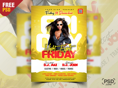 Weekend Club Party Flyer PSD Template club event creative design design event flyer free psd friday night graphic design music party night party party photoshop psd psd template weekend party