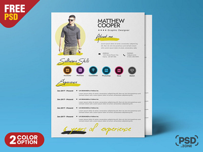 Clean and Modern Resume CV PSD Template creative cv creative design cv design design designer cv free psd graphic design job resume photoshop psd psd template resume design