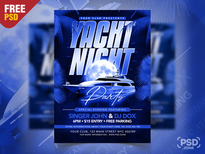 Yacht Music Party Flyer PSD Template by PSD Zone on Dribbble