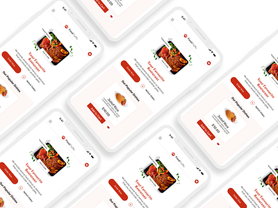 A Landing page of my favourite food. (mobile version) branding design graphic design icon illustration logo typography ui ux vector
