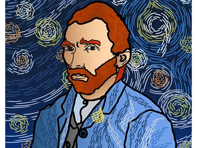 Van Gogh and the Starry Nine amsterdam art character design drupal drupalcon painting starry night van gogh