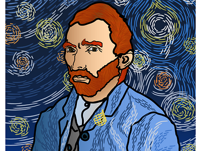 Van Gogh and the Starry Nine amsterdam art character design drupal drupalcon painting starry night van gogh