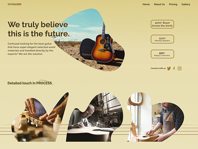 Guitar homepage design photo ux