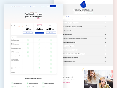 Shoptiques Business - Pricing Page clothing colors ecommerce faq fashion form landing page plans pos pricing pricing plans startup table ui ux web design website website design