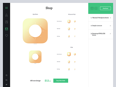 Shop Page buttons clean ecommerce icons minimal portfolio shop simple ui user interface web design website