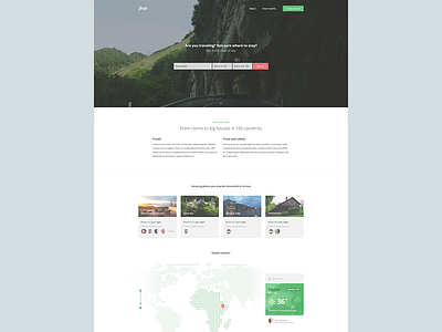 Another Landing flat holiday home page landing landing page map search travel ui ux vacation website