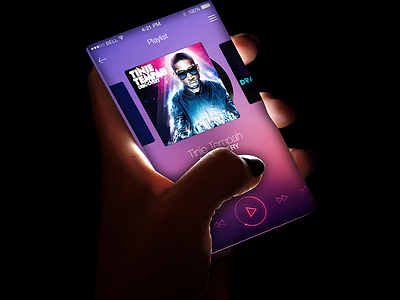 Music Player app blink glow interface ios7 iphone iphone app light music music player player ui