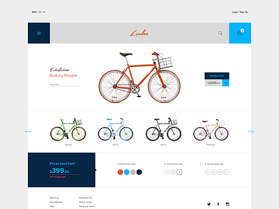 E-commerce theme bike cart checkout e commerce ecommerce flat shop theme ui uidesign webdesign website