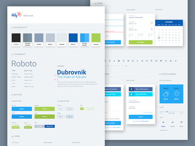 Style Guide design grid guide guidelines holiday material material design palette style guide travel ui ui design