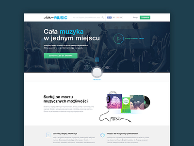 Music Portal grid landing page layout music portal tune ui ui design web website