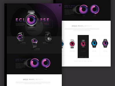 Eclipse dark design eclipse ecommerce shop space ui ui design universe watch watches website