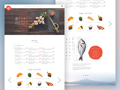 Sushi restaurant cart cuisine faish food home page japan japanese landing page menu restaurant sushi template