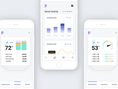 Server monitoring app for iPhone app dashboard graph ios iphone mobile mobile app monitoring phone server stats