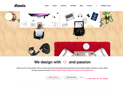 11 Beats clean corporate creative design first first shot page pink portfolio shot simple site ui web web design website white wordpress