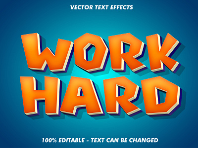 WORK HARD Typography app banner branding design font effects game icon illustration lettering logo text effects ui ux vector