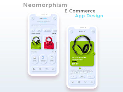 Neomorphism E Commerce App Design app app design neomorphism app design ui web development