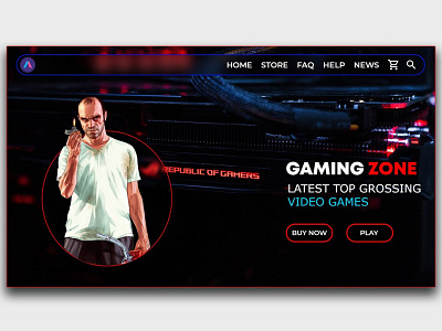 Gaming Web Page Glass Morphism UI Design