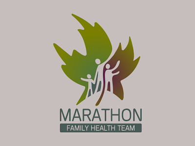 Marathon canada child doctor family father help leaf logo medicine mother