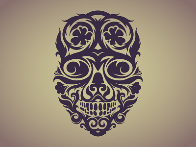 Illustration of an ornamental skull