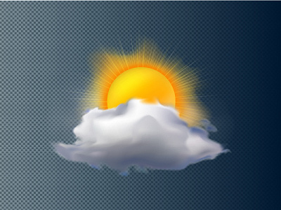 Vector cloud and sun art fluffy illustration nature sky sun sunshine vector weather