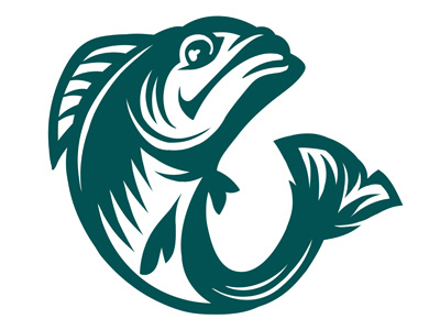 Fish engraving fish graphic logo vector