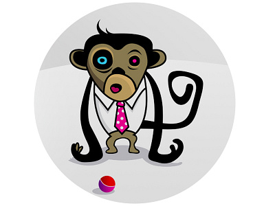 Monkey ball illustration monkey print vector